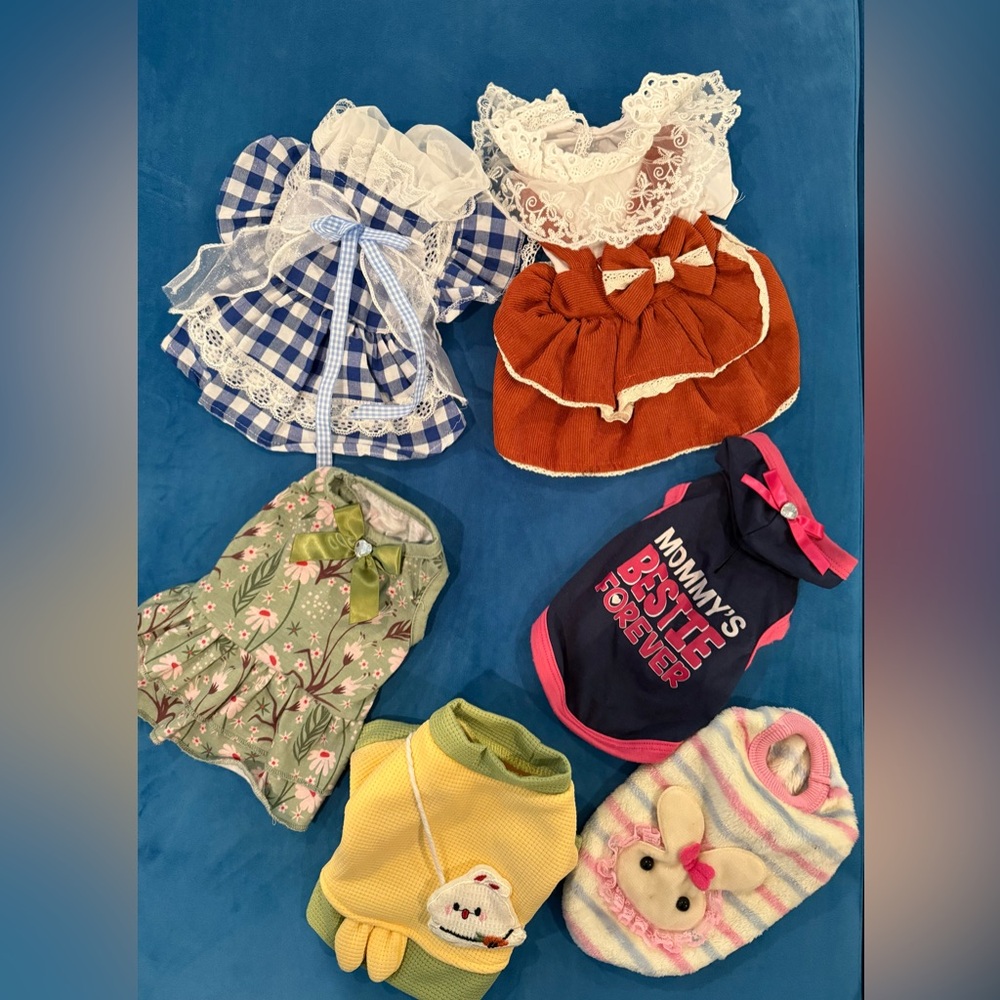 Assorted Dog Outfits with Various Colors